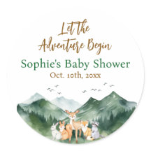 Laat het avontuur beginnen Forest Baby shower Favo