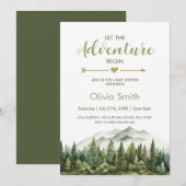 Laat het avontuur beginnen Forest Baby shower Kaart (Voorkant / Achterkant)