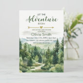 Laat het avontuur beginnen Forest Boy Baby shower Kaart (Staand voorkant)