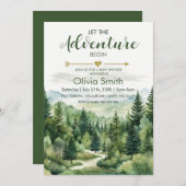 Laat het avontuur beginnen Forest Boy Baby shower Kaart (Voorkant / Achterkant)