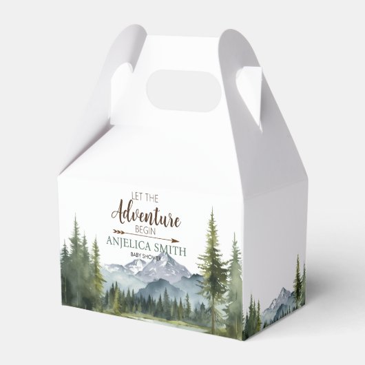 Laat het avontuur beginnen Forest Rustic Baby show Bedankdoosjes (Achterkant)