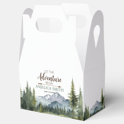 Laat het avontuur beginnen Forest Rustic Baby show Bedankdoosjes (Geopend)