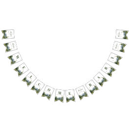 Laat het avontuur beginnen Forest Rustic Baby show Vlaggetjes