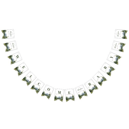 Laat het avontuur beginnen Forest Rustic Baby show Vlaggetjes (Alle)