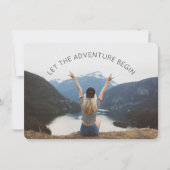 Laat het Avontuur Beginnen Foto Afscheidsfeestje Kaart (Voorkant)