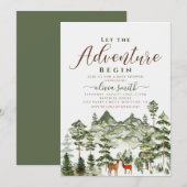 Laat het avontuur beginnen Genderneutraal Baby sho Kaart (Voorkant / Achterkant)