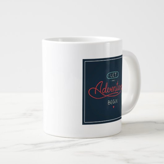 Laat het avontuur beginnen grote koffiekop (Voorkant rechts)