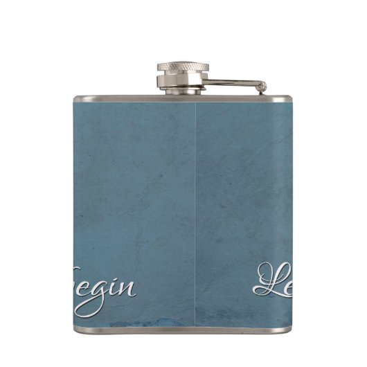 Laat het avontuur beginnen heupfles (Achterkant)