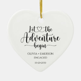 Laat het avontuur beginnen keramisch ornament