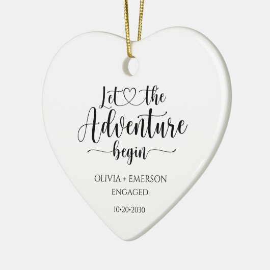 Laat het avontuur beginnen keramisch ornament (Links)