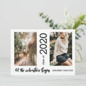 Laat het avontuur beginnen Klasse van 2020 Afstude Kaart (Staand voorkant)