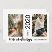 Laat het avontuur beginnen Klasse van 2020 Afstude Kaart (Voorkant / Achterkant)