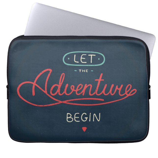 Laat het avontuur beginnen laptop sleeve (Voorkant)