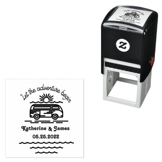 Laat het avontuur beginnen met bruiloft rubberen s  zelfinktende stempel (In situ)