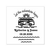 Laat het avontuur beginnen met bruiloft rubberen s  zelfinktende stempel (Design)