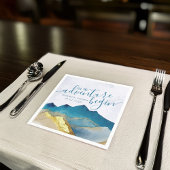 Laat het avontuur beginnen met de blauwe gouden br servet