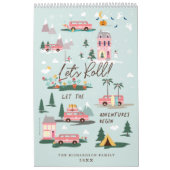 Laat het avontuur beginnen met de roze roze retrof kalender (Hoes)