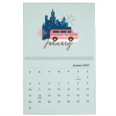 Laat het avontuur beginnen met de roze roze retrof kalender (Jan 2027)