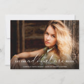 Laat het avontuur beginnen met foto Afstuderen Aankondiging (Voorkant)