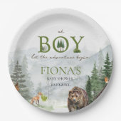 Laat het avontuur beginnen met het Baby shower van Papieren Bordje (Voorkant)