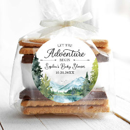 Laat het avontuur beginnen met het Baby showers va Ronde Sticker