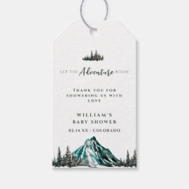 Laat het avontuur beginnen met Mountain Pine Baby  Cadeaulabel