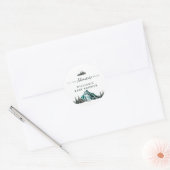 Laat het avontuur beginnen met Mountain Pine Baby Ronde Sticker (Envelop)