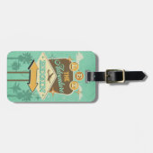 Laat het avontuur beginnen met retro stijl ontwerp bagagelabel (Voorkant horizontaal)