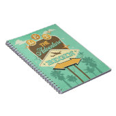 Laat het avontuur beginnen met retro stijl ontwerp notitieboek (Rechterzijde)