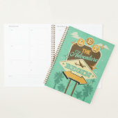 Laat het avontuur beginnen met retro stijl ontwerp planner (Display)