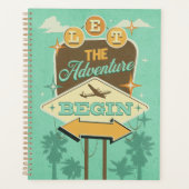 Laat het avontuur beginnen met retro stijl ontwerp planner (Voorkant)