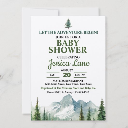 Laat het avontuur beginnen met Rocky Mountain Baby Kaart (Voorkant)