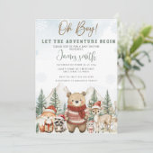 Laat het avontuur beginnen met Woodland Baby showe Kaart (Staand voorkant)