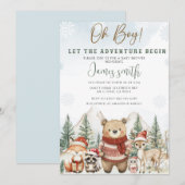 Laat het avontuur beginnen met Woodland Baby showe Kaart (Voorkant / Achterkant)