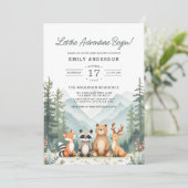 Laat het avontuur beginnen met Woodland Baby showe Kaart (Staand voorkant)