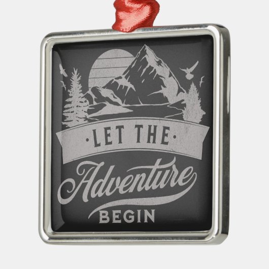 Laat het avontuur beginnen metalen ornament (Links)