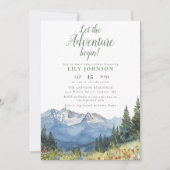 Laat het avontuur beginnen Mountain Baby shower Kaart (Voorkant)