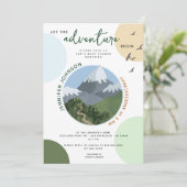 Laat het avontuur beginnen Mountain Baby shower Kaart (Staand voorkant)