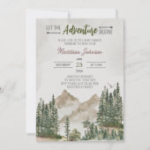 Laat het avontuur beginnen Mountain Baby shower Kaart (Voorkant)