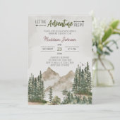 Laat het avontuur beginnen Mountain Baby shower Kaart (Staand voorkant)