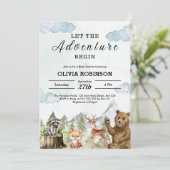 Laat het avontuur beginnen Mountain Boy Baby showe Kaart (Staand voorkant)