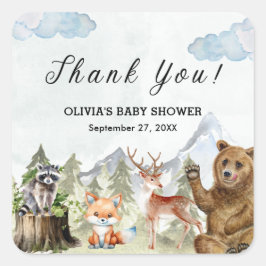 Laat het avontuur beginnen Mountain Boy Baby showe Vierkante Sticker