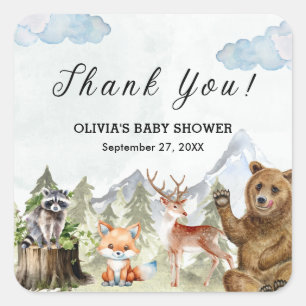 Laat het avontuur beginnen Mountain Boy Baby showe Vierkante Sticker