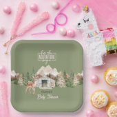 Laat het avontuur beginnen Mountain Sage Baby show Papieren Bordje (Feest)