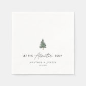 Laat het avontuur beginnen Mountain Wedding Servet (Voorkant)