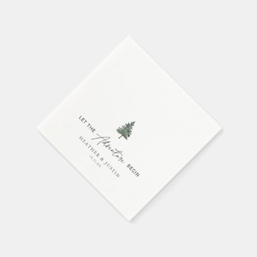 Laat het avontuur beginnen Mountain Wedding Servet (Hoek)