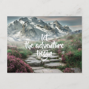 Laat het avontuur beginnen /Mountains /Personalize Briefkaart