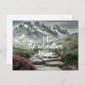 Laat het avontuur beginnen /Mountains /Personalize Briefkaart (Voorkant / Achterkant)