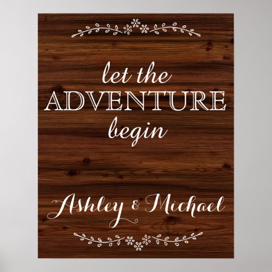 Laat het avontuur beginnen namen het trouwteken to poster (Voorkant)