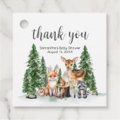 Laat het avontuur beginnen op Baby shower Square Bedankjes Labels (Voorkant)